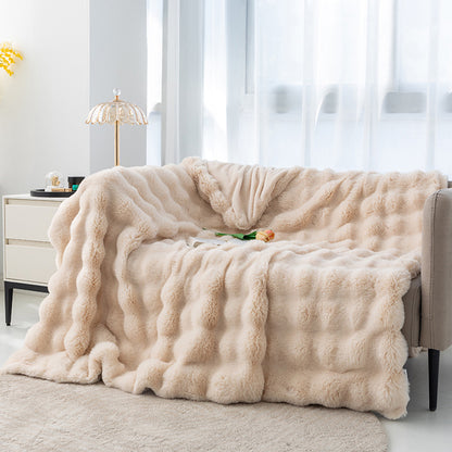 Fluffy Rabbit Fur Blanket